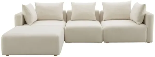 Hangover Cream Linen 4-Piece Modular Sectional