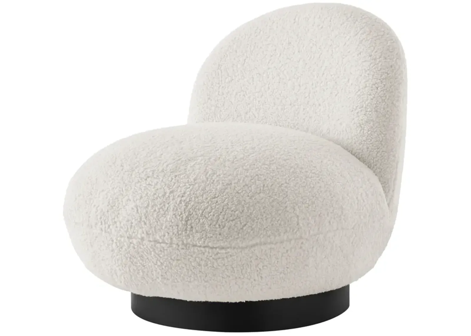 Zolia Faux Shearling Swivel Accent Chair