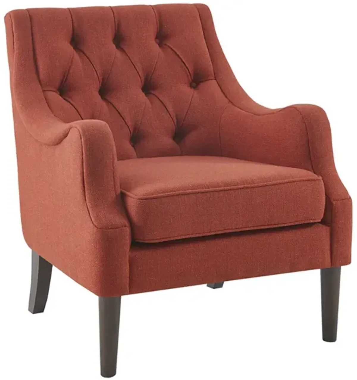 Madison Park Qwen Spice Button Tufted Accent Chair