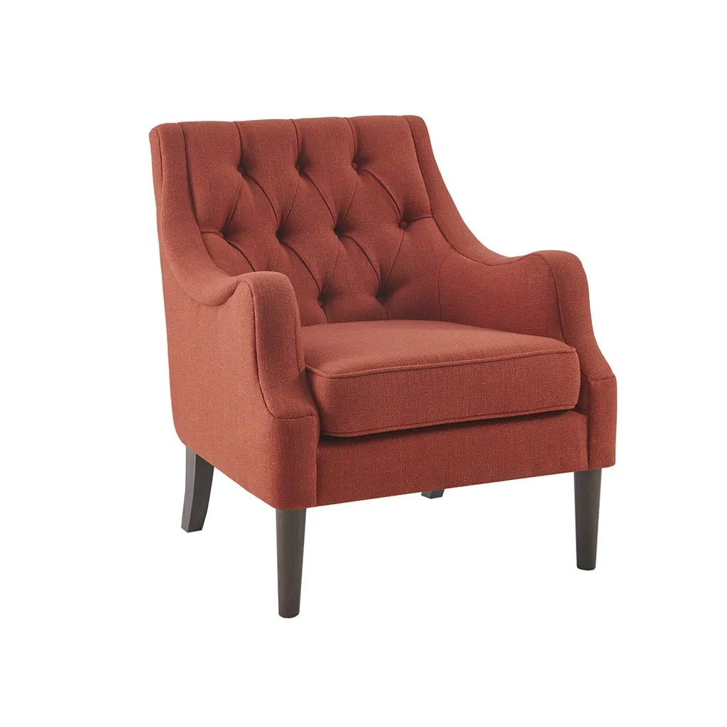 Madison Park Qwen Spice Button Tufted Accent Chair