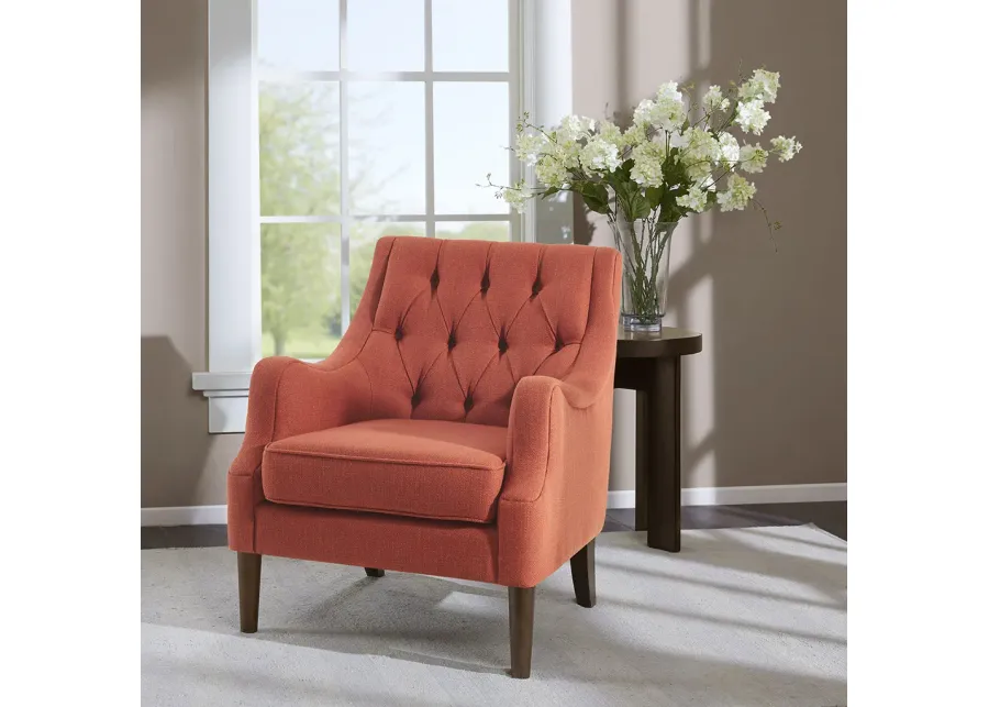 Madison Park Qwen Spice Button Tufted Accent Chair