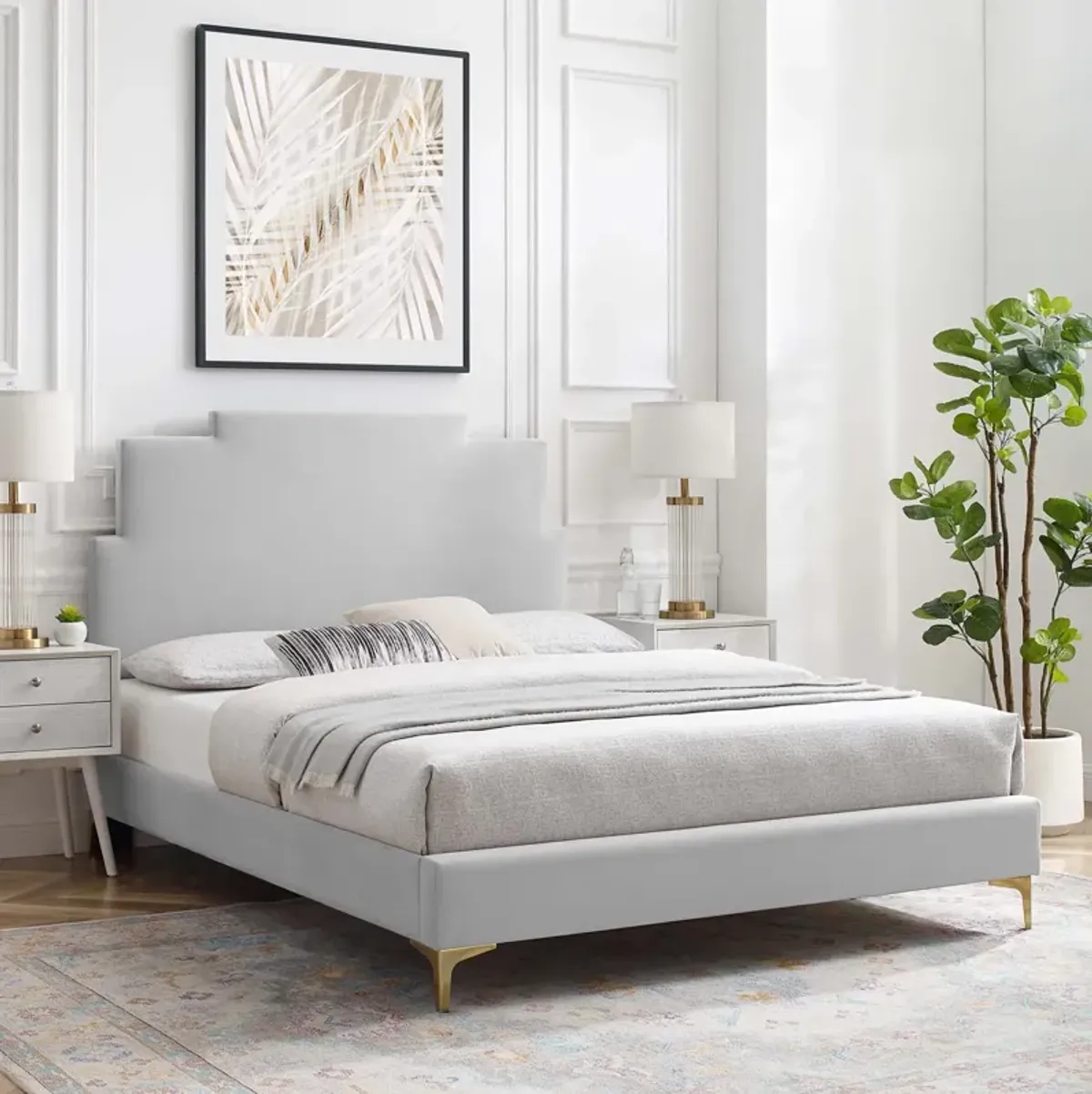 Lindsey Performance Velvet Twin Platform Bed