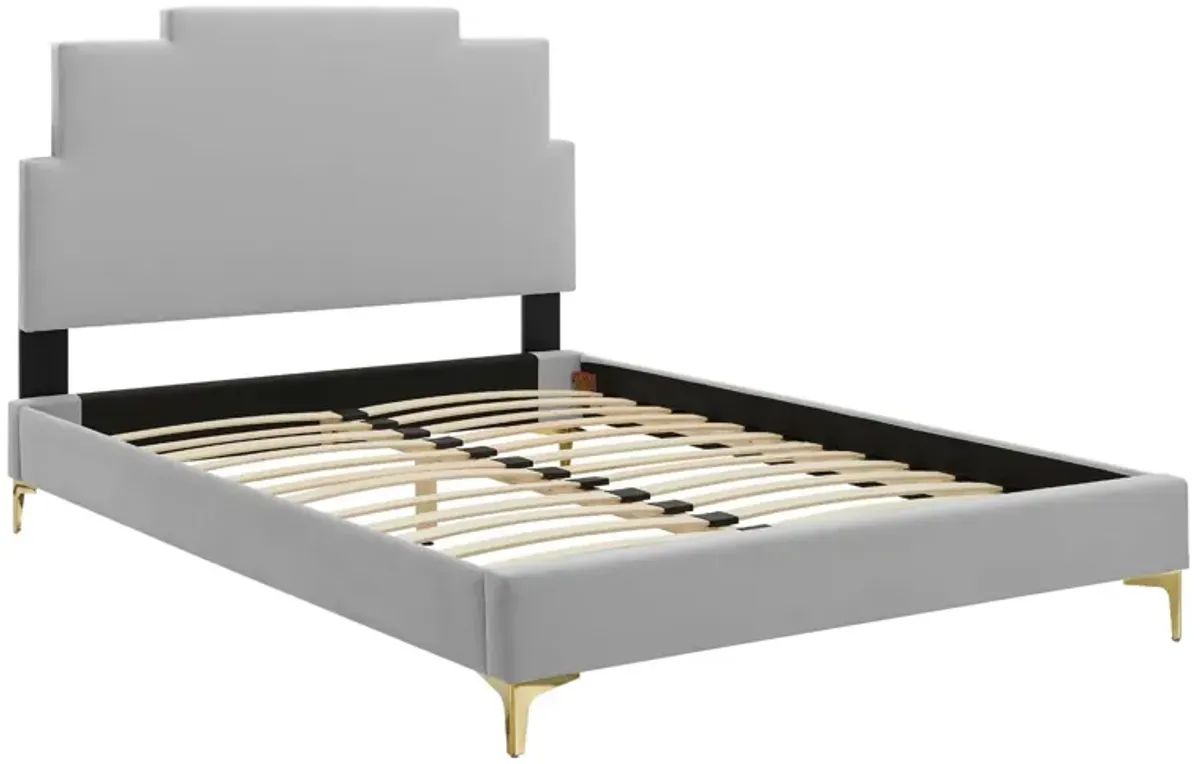 Lindsey Performance Velvet Twin Platform Bed