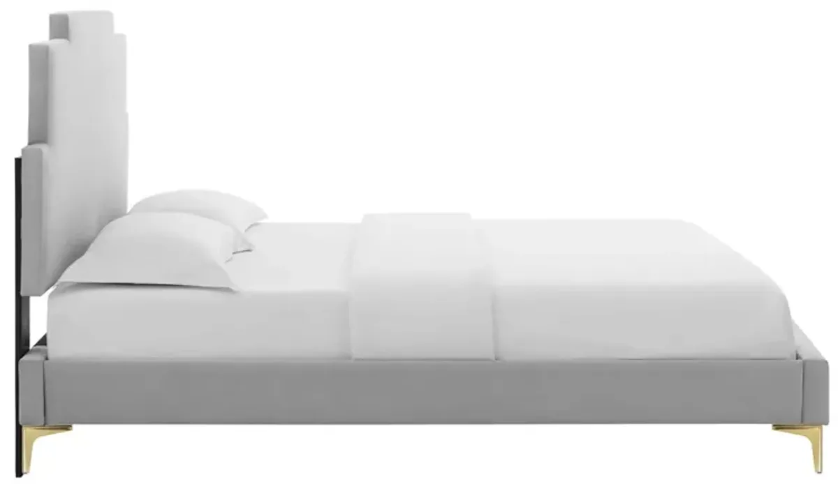 Lindsey Performance Velvet Twin Platform Bed