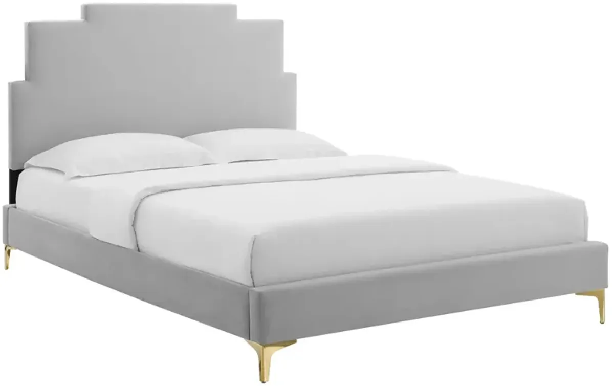 Lindsey Performance Velvet Twin Platform Bed