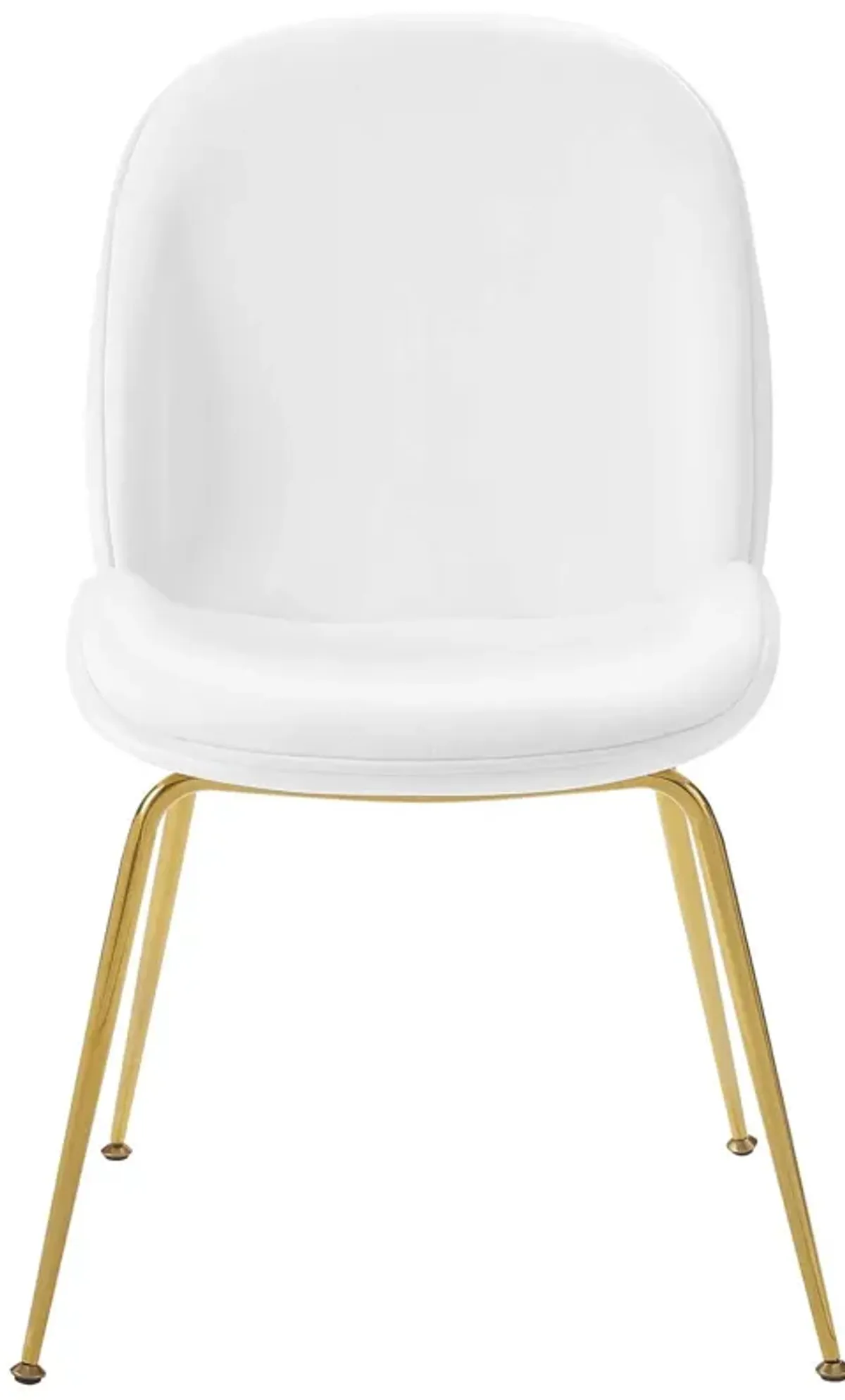 Scoop Gold Stainless Steel Leg Performance Velvet Dining Chair