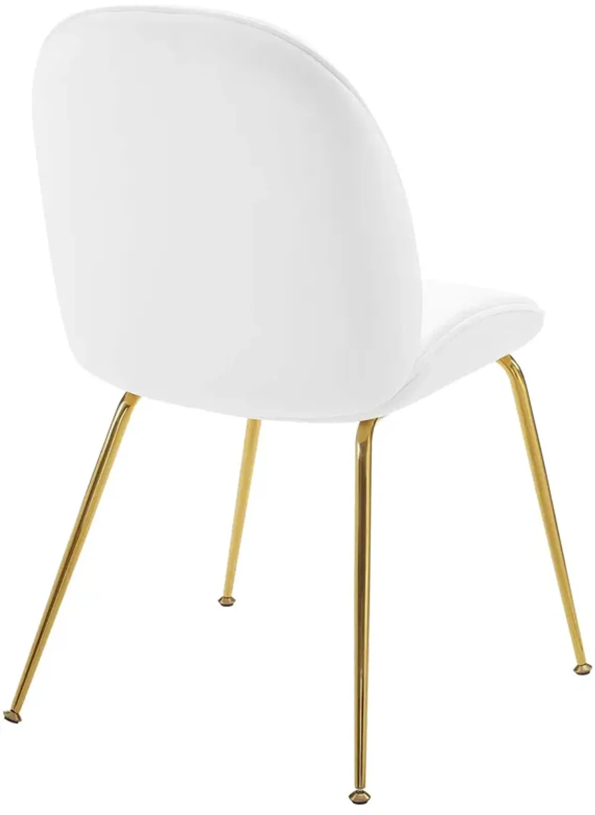 Scoop Gold Stainless Steel Leg Performance Velvet Dining Chair