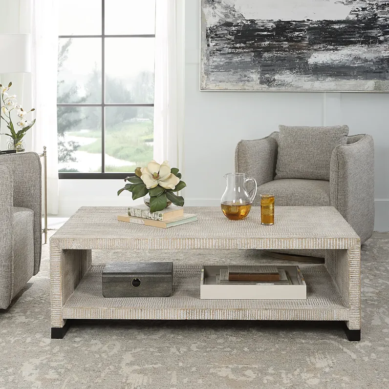 Bosk White Washed Coffee Table