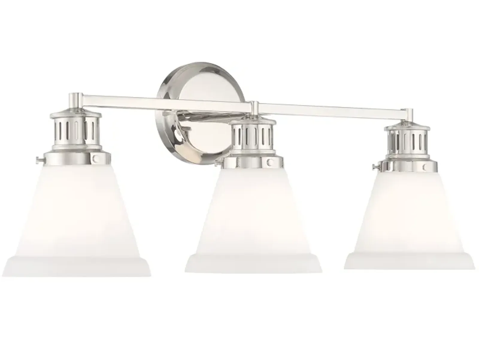 Alden Bath Light - Polished Nickel, Matte Opal