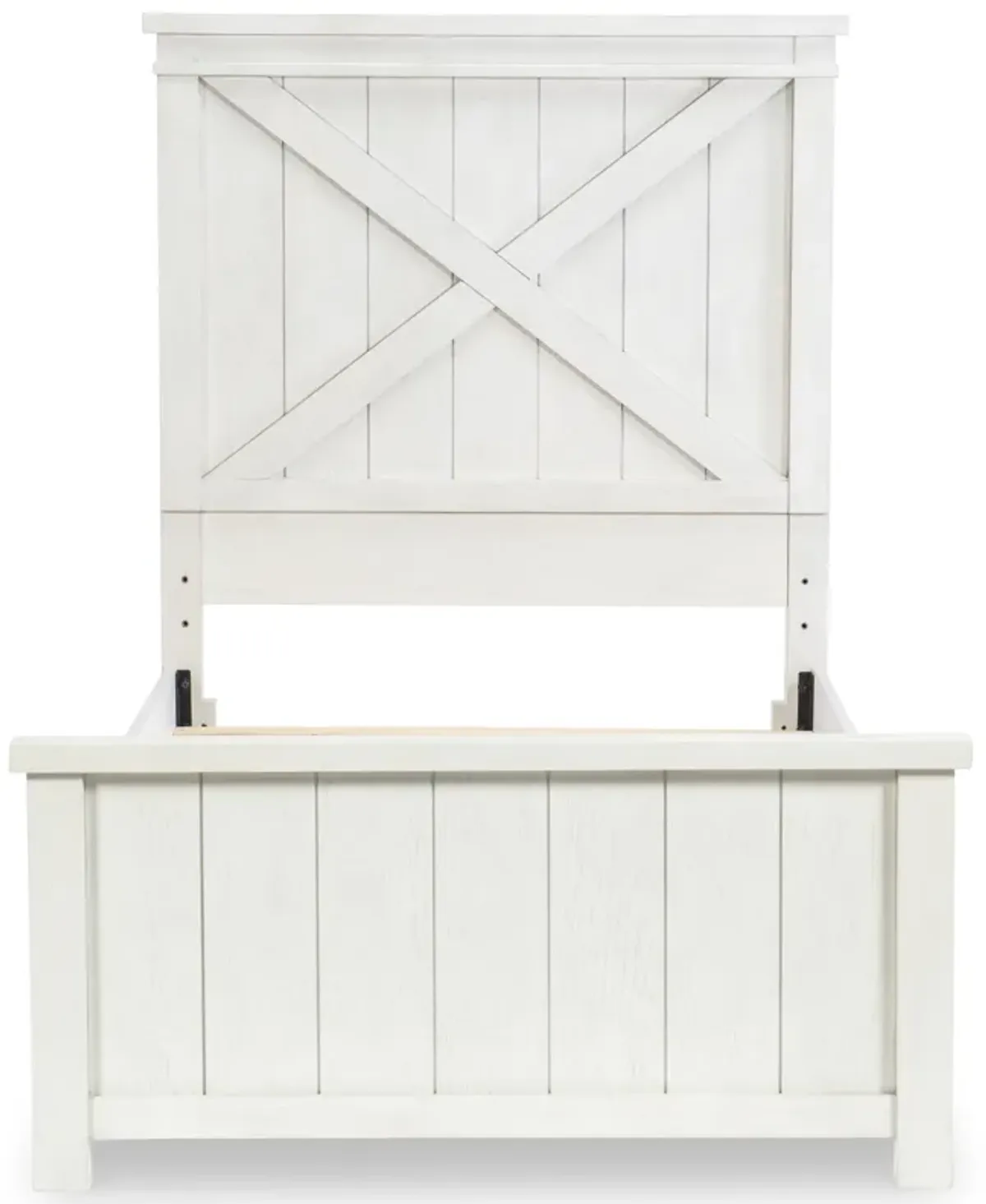 Flatiron White Complete Panel Bed Twin 33 White Finish