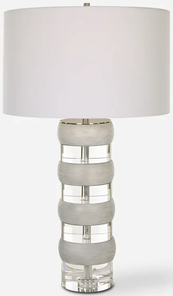 Band Together Crystal & Wood Table Lamp