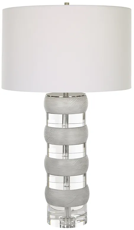 Band Together Crystal & Wood Table Lamp