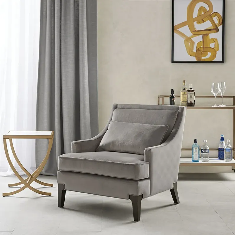 Martha Stewart Anna Light Grey Arm Accent Chair