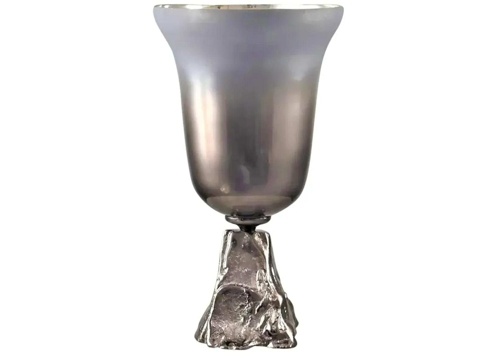 Glass, 18" 2-tone Chalice Vase, Metallic Kd