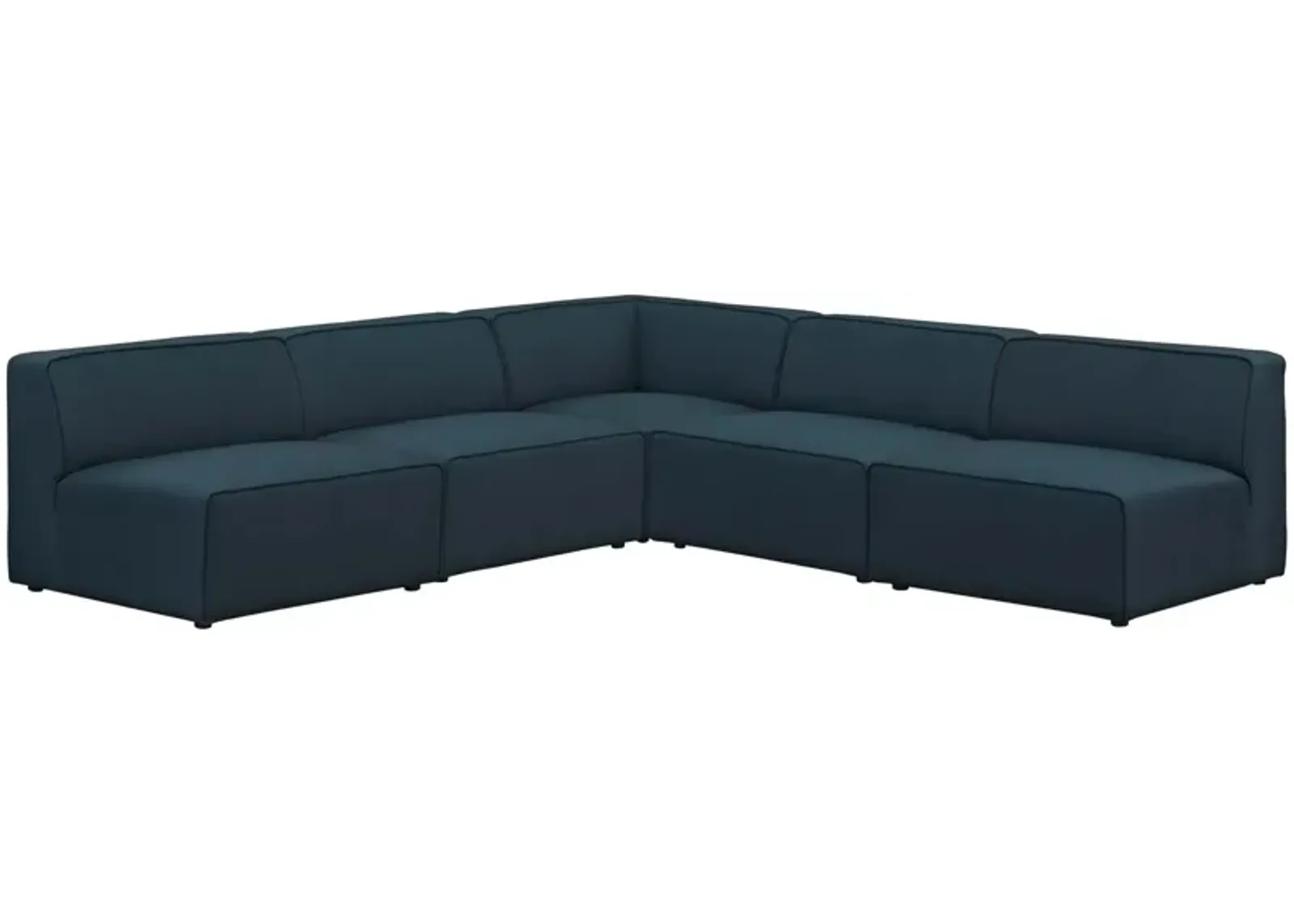 Mingle 5 Piece Upholstered Fabric Armless Sectional Sofa Set