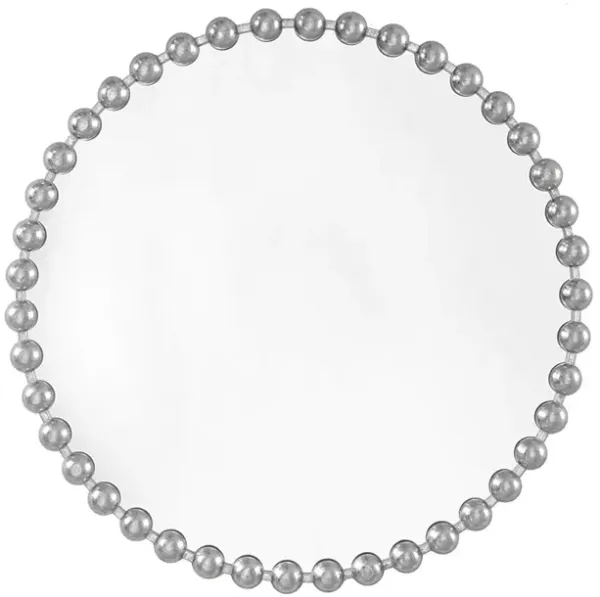 Madison Park Signature Marlowe Silver Beaded Round Wall Mirror 36"D