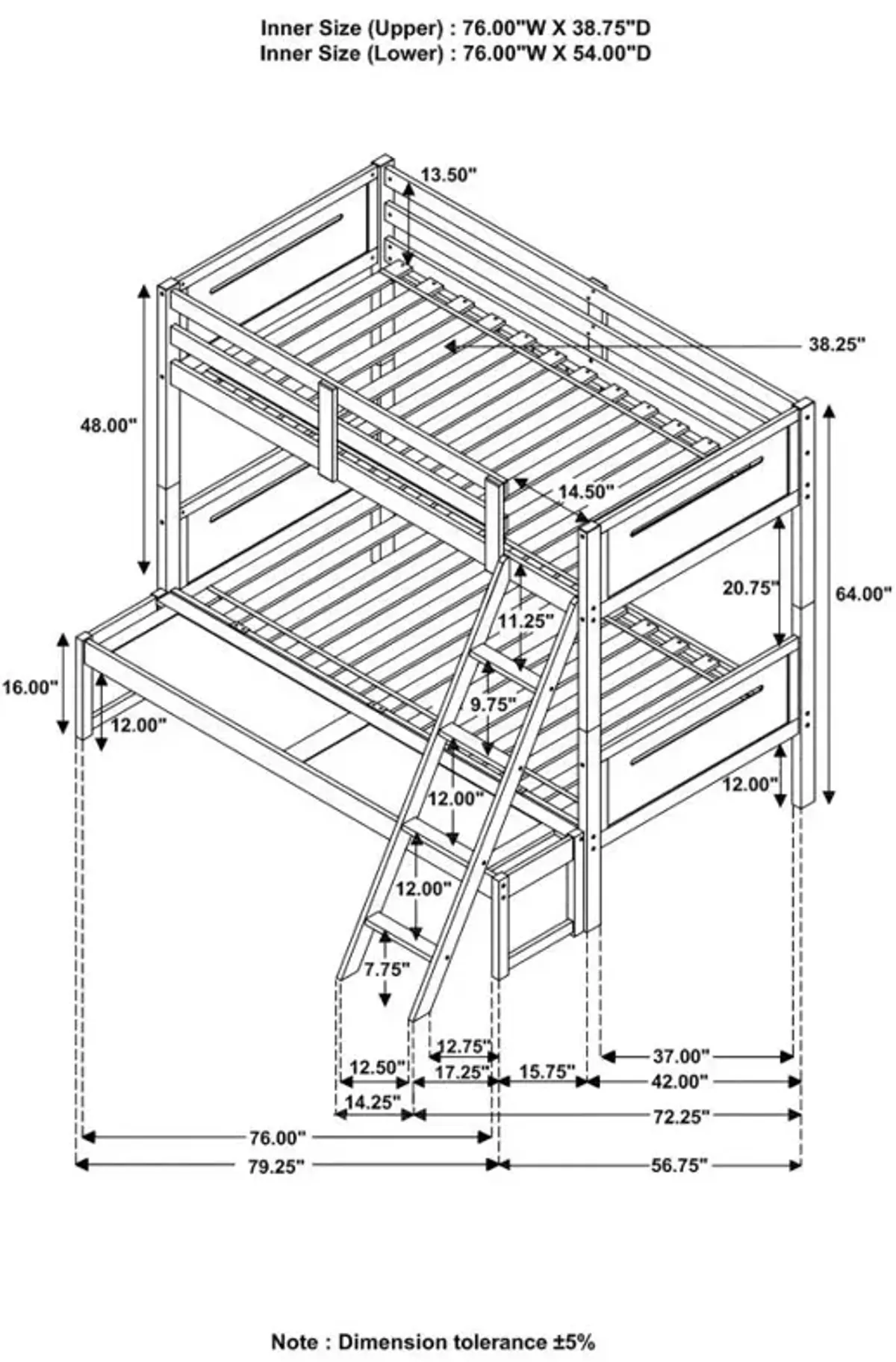 Littleton Twin Over Full Bunk Bed Espresso