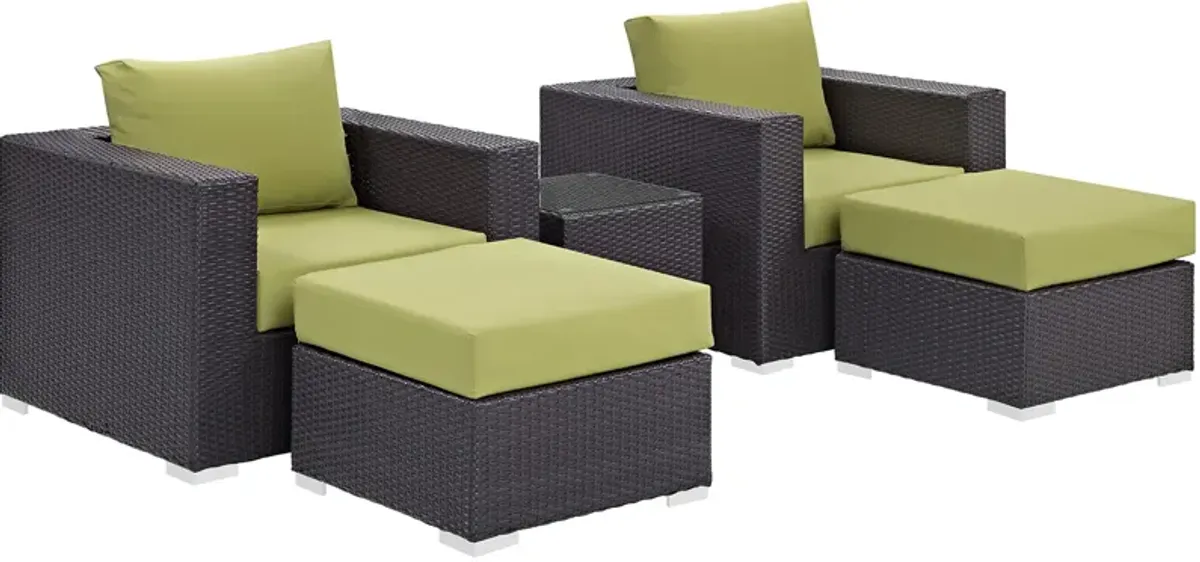 Convene 5 Piece Outdoor Patio Sectional Set