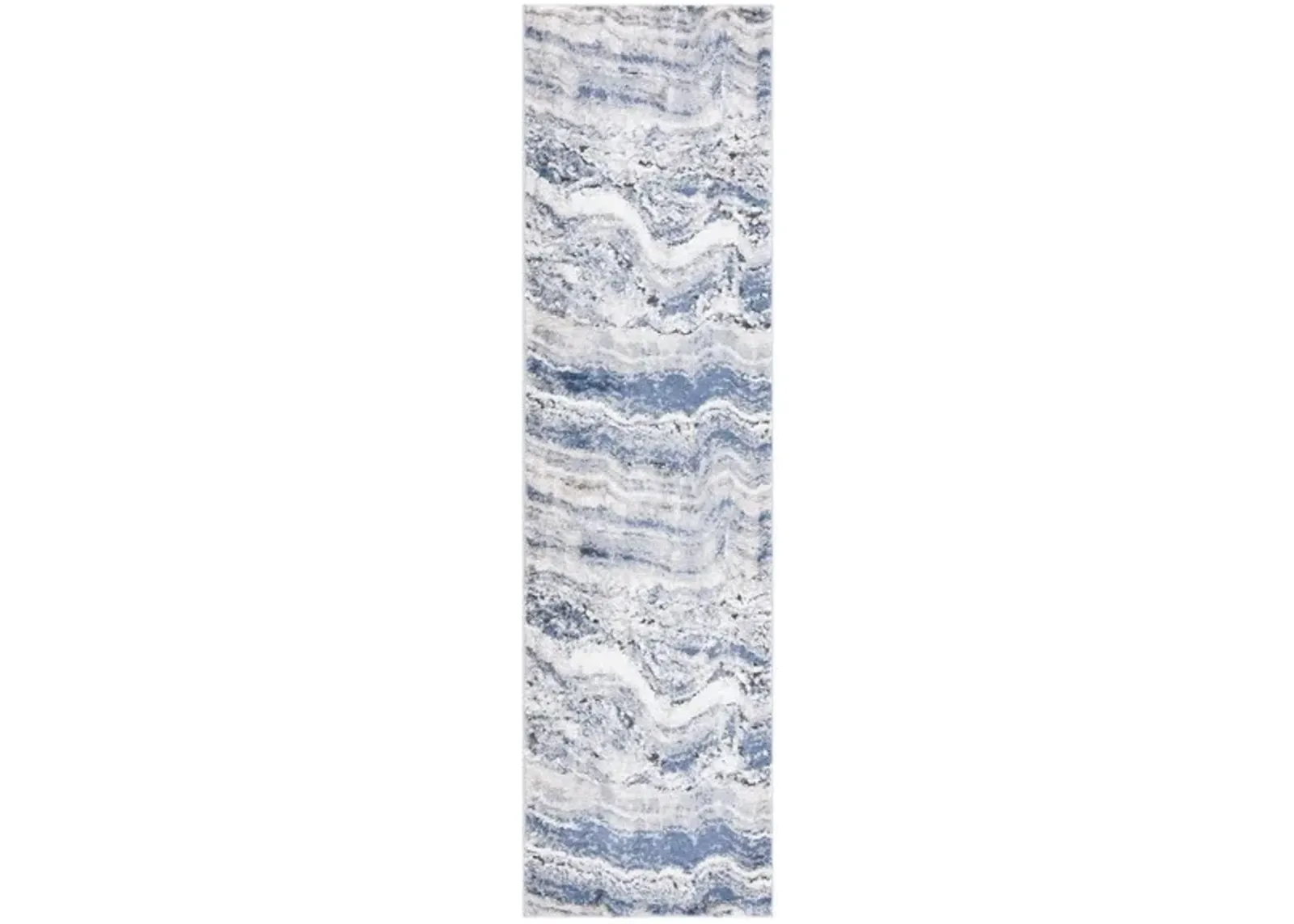 PETRA 112  Blue 2'-3' X 8' Runner Rug