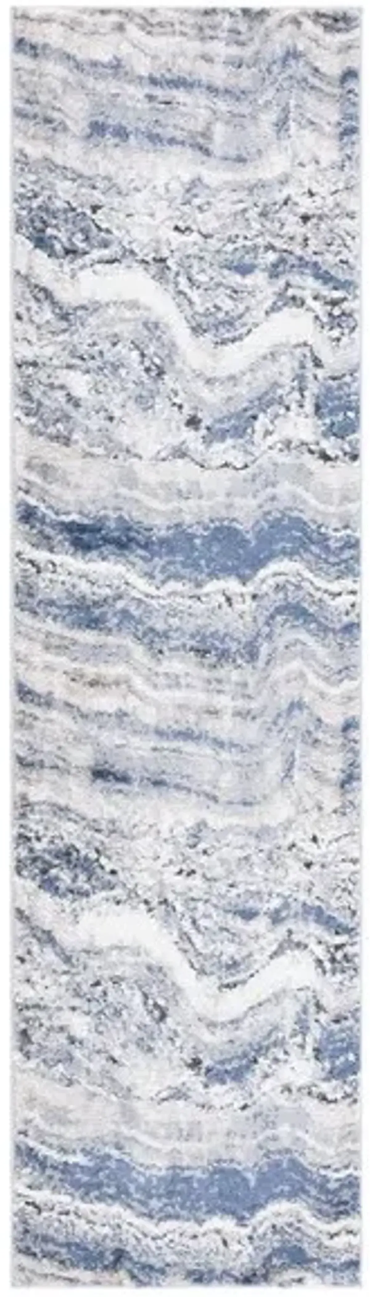 PETRA 112  Blue 2'-3' X 8' Runner Rug