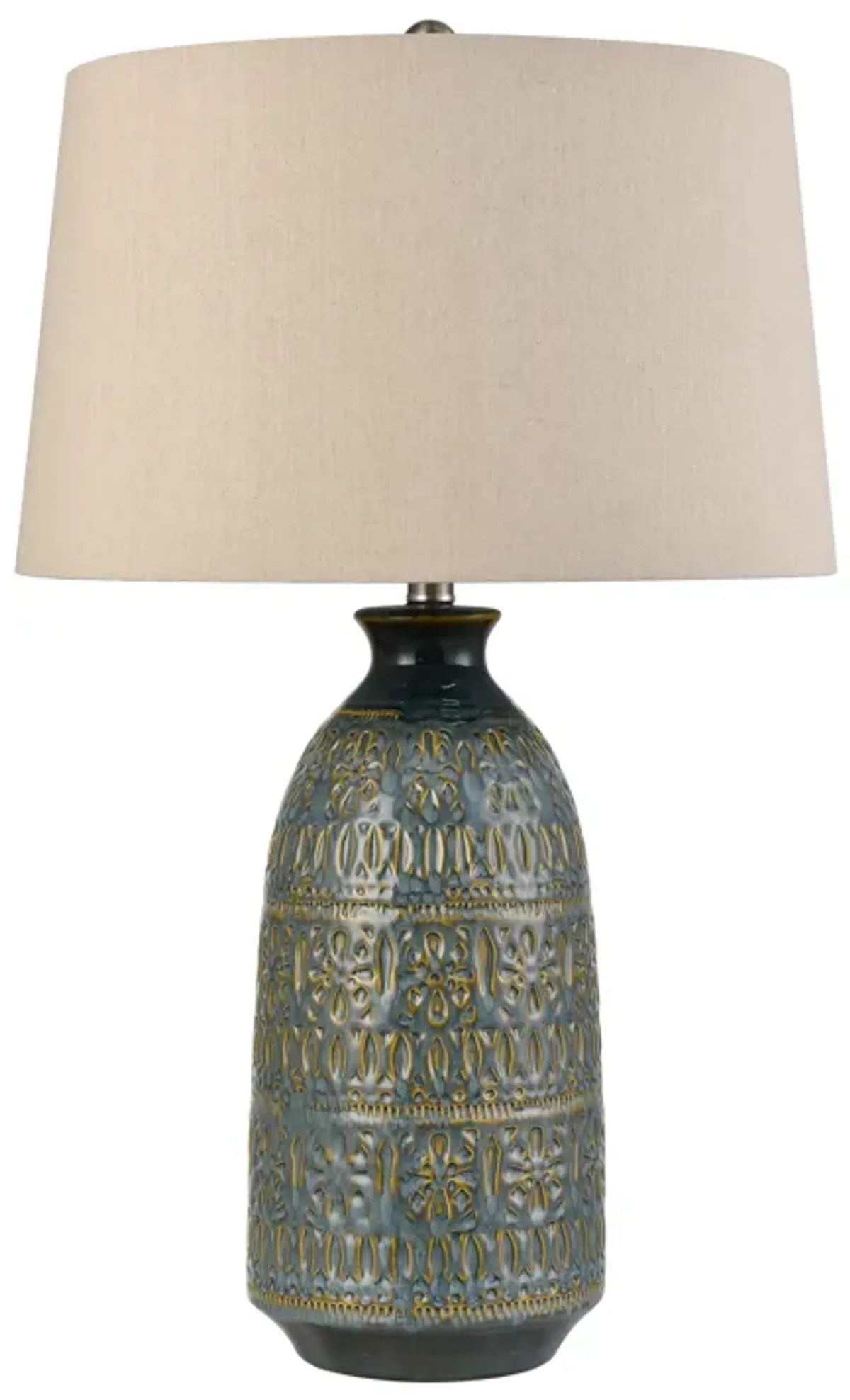 Burnie 28'' High 1-Light Table Lamp - Blue Glazed