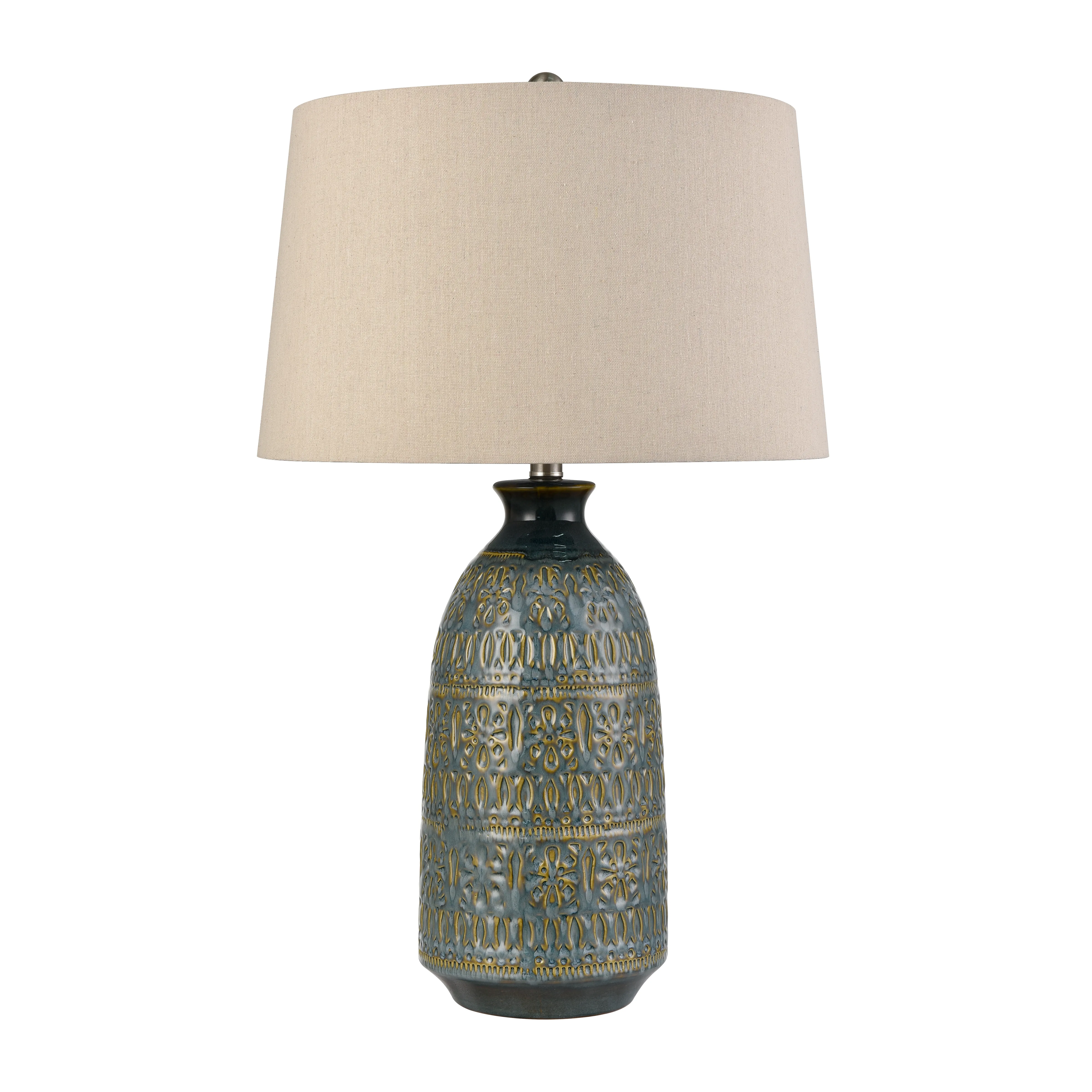 Burnie 28'' High 1-Light Table Lamp - Blue Glazed