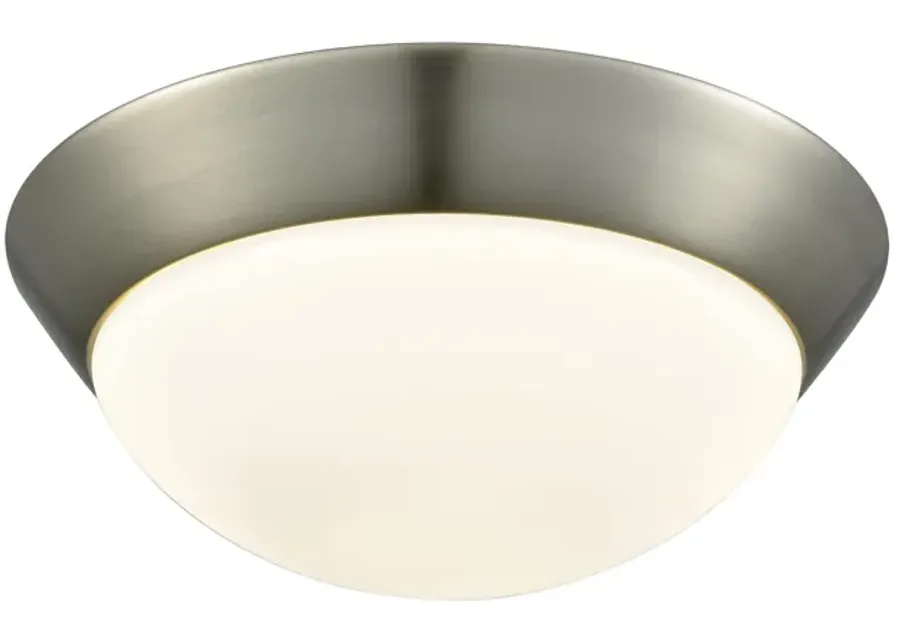 Contours 11" Wide 1-Light Flush Mount - Satin Nickel