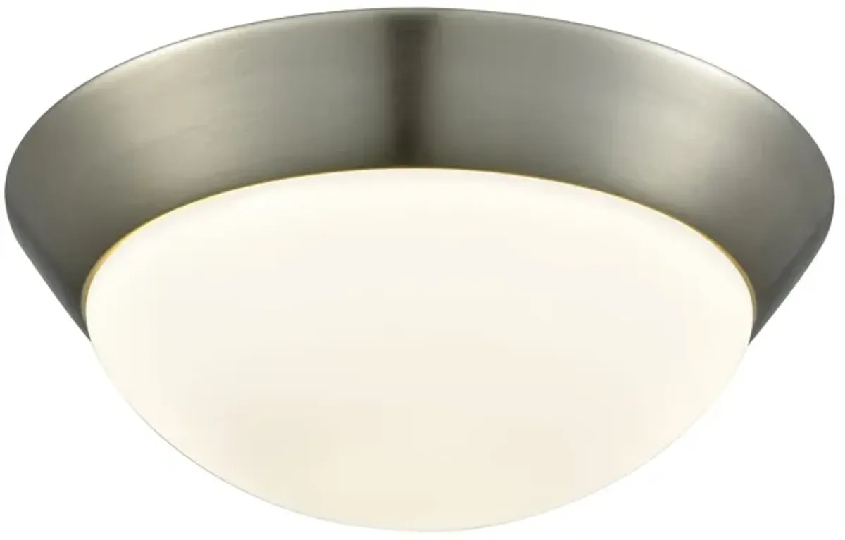 Contours 11" Wide 1-Light Flush Mount - Satin Nickel