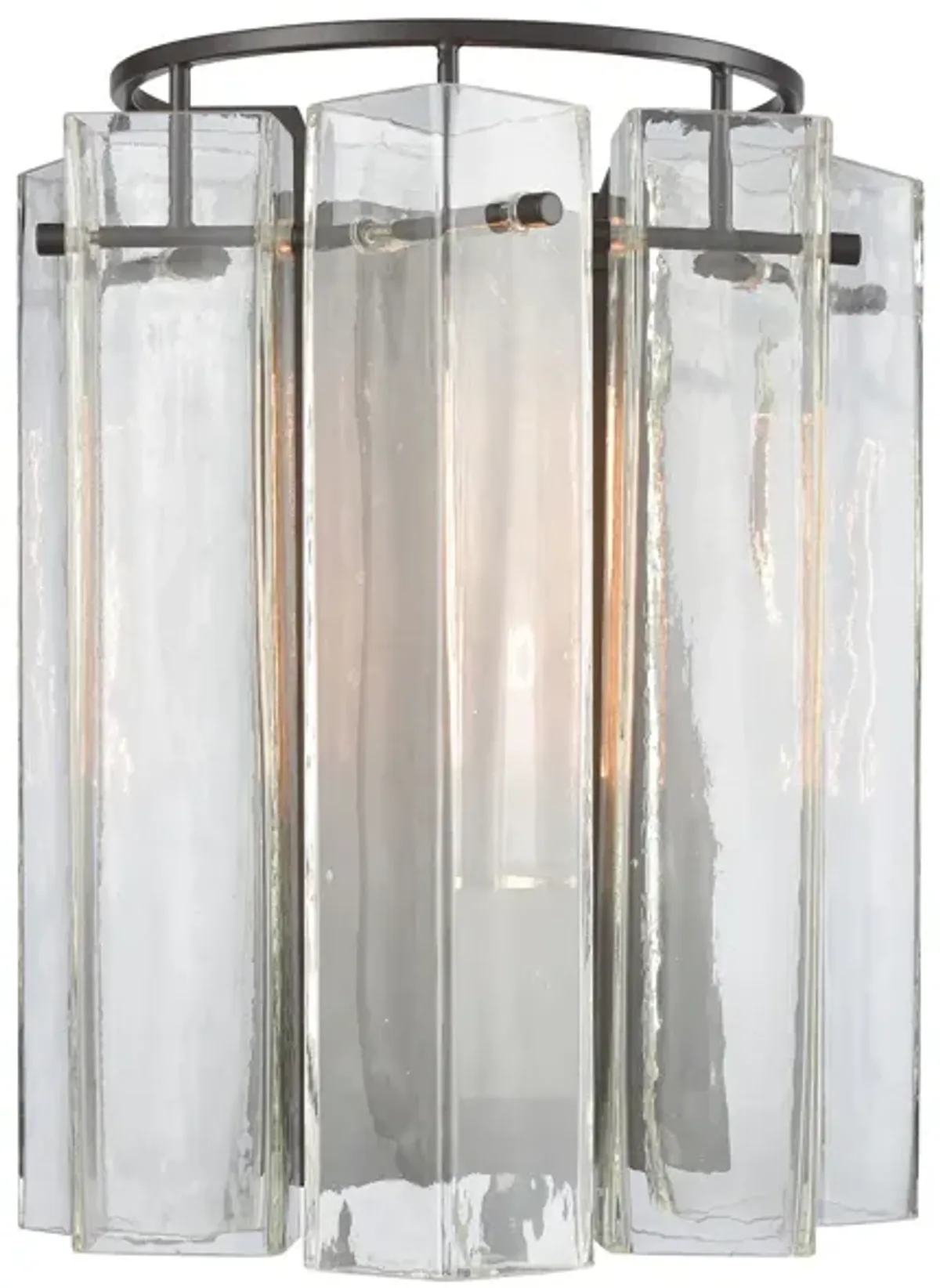 Cubic Glass 12" High 1-Light Sconce - Oil Rubbed Bronze