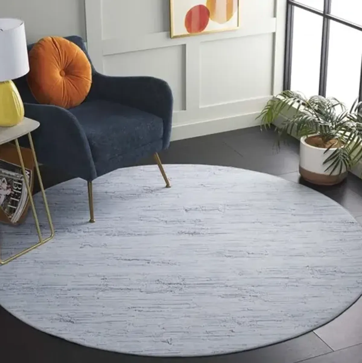 TACOMA 914 Blue  6' X 6' Round Round Rug