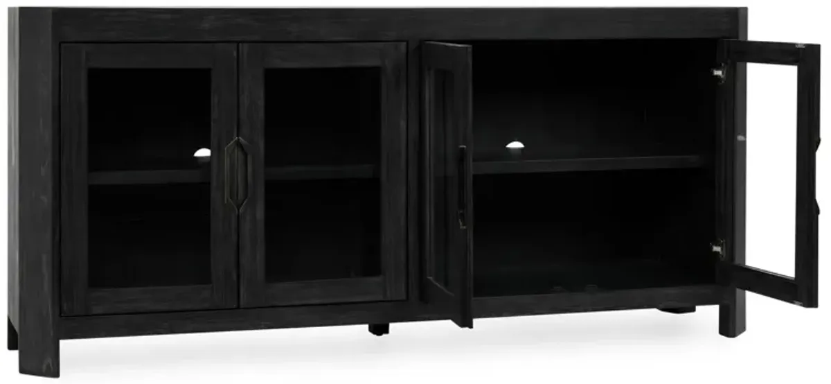 Macarthur 84" Reclaimed Oak Wood 4-Door Sideboard Buffet in Black