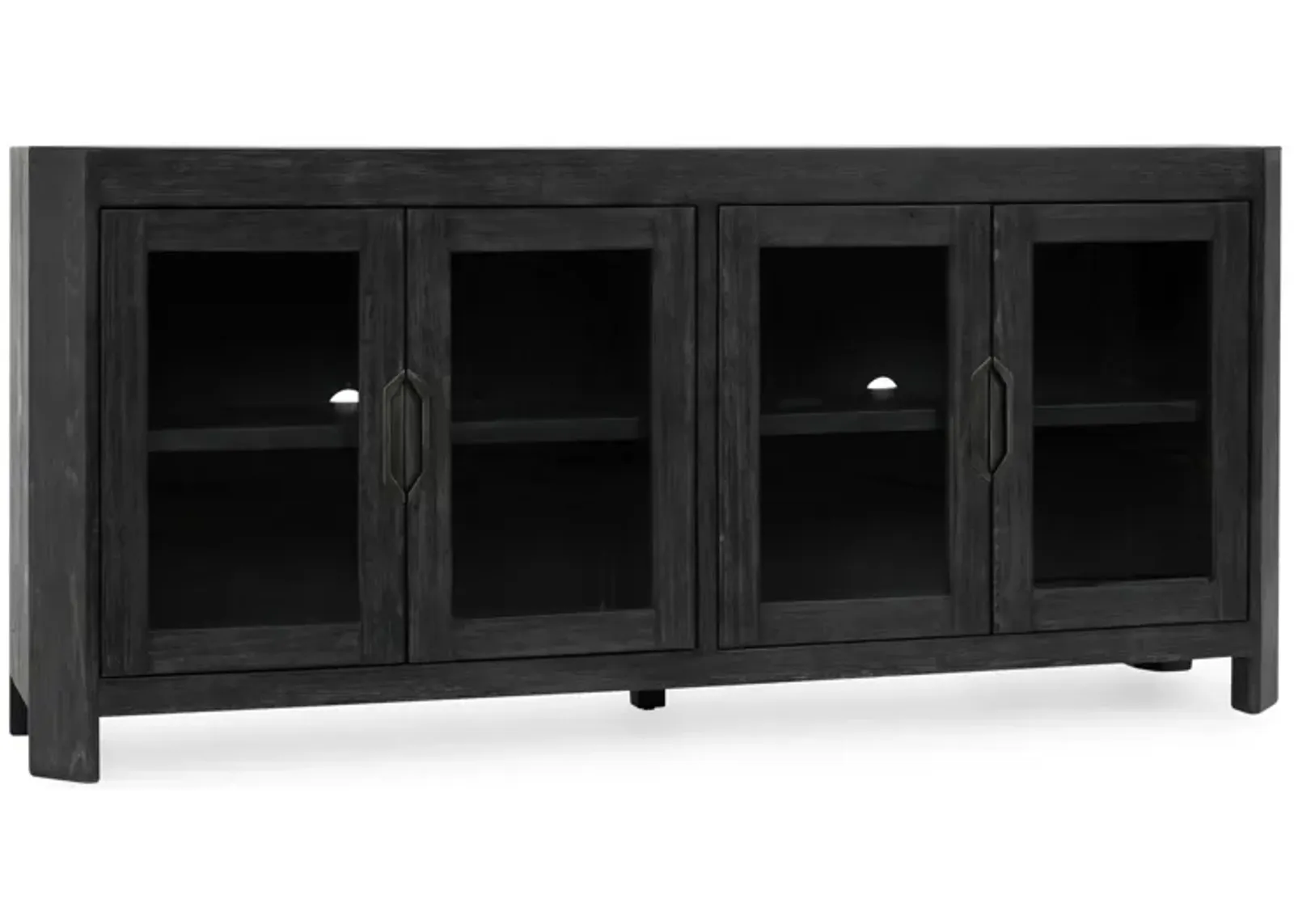 Macarthur 84" Reclaimed Oak Wood 4-Door Sideboard Buffet in Black