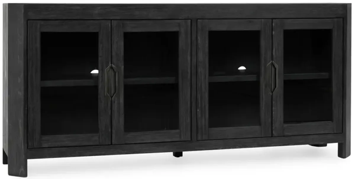 Macarthur 84" Reclaimed Oak Wood 4-Door Sideboard Buffet in Black