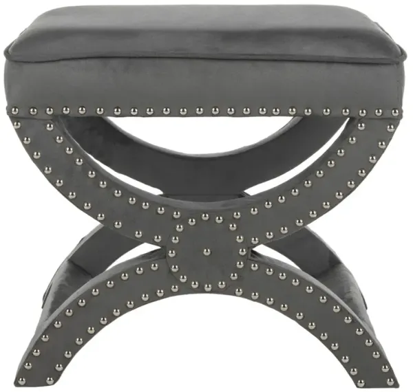 MYSTIC  OTTOMAN - SILVER NAIL HEADS