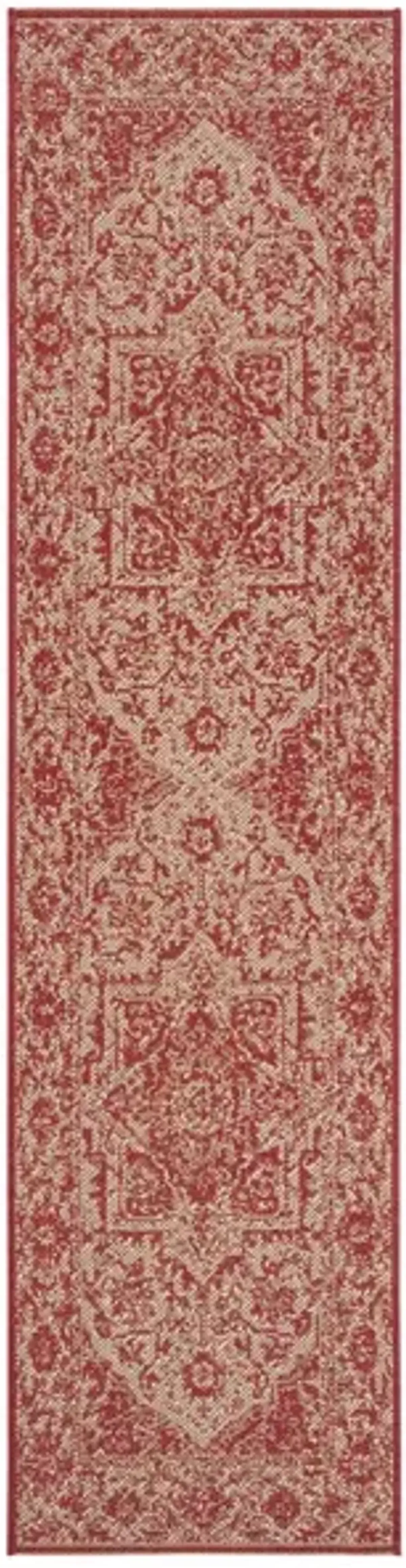 LINDEN 139 Collection LND139Q-28 Red / Creme 2'-2" X 8'