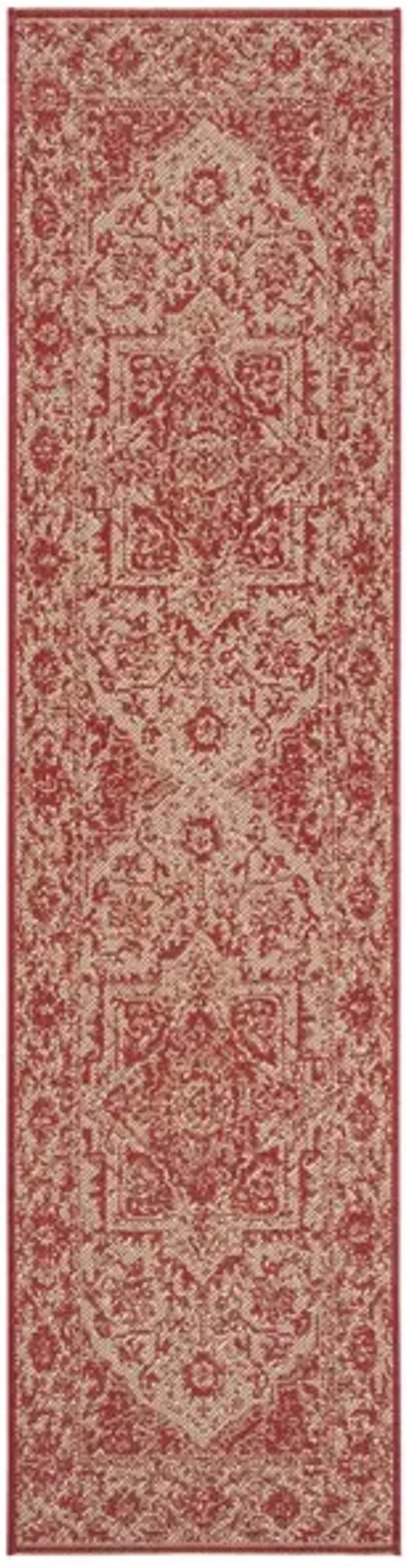 LINDEN 139 Collection LND139Q-28 Red / Creme 2'-2" X 8'