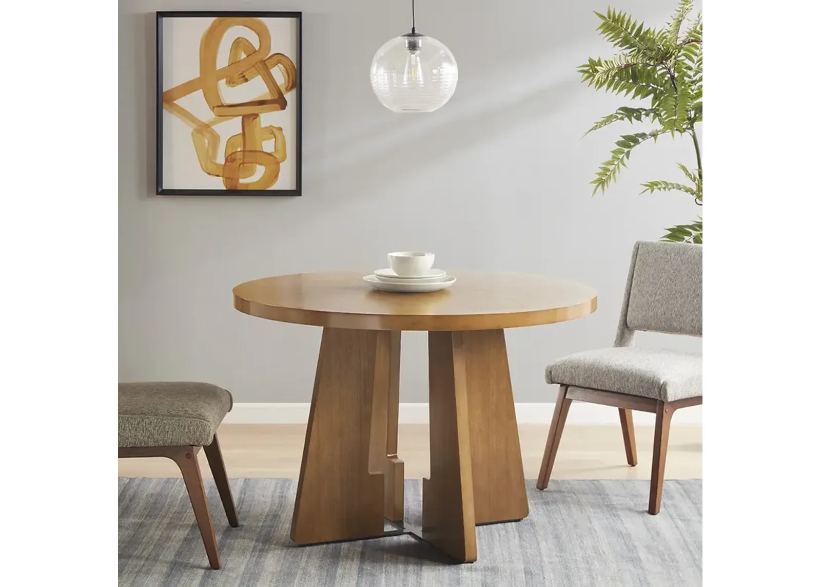 INK+IVY Kennedy Pecan 44" Round Dining Table