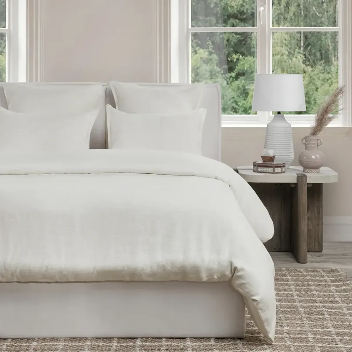 Talia Cotton Linen Blend Ivory Queen Duvet