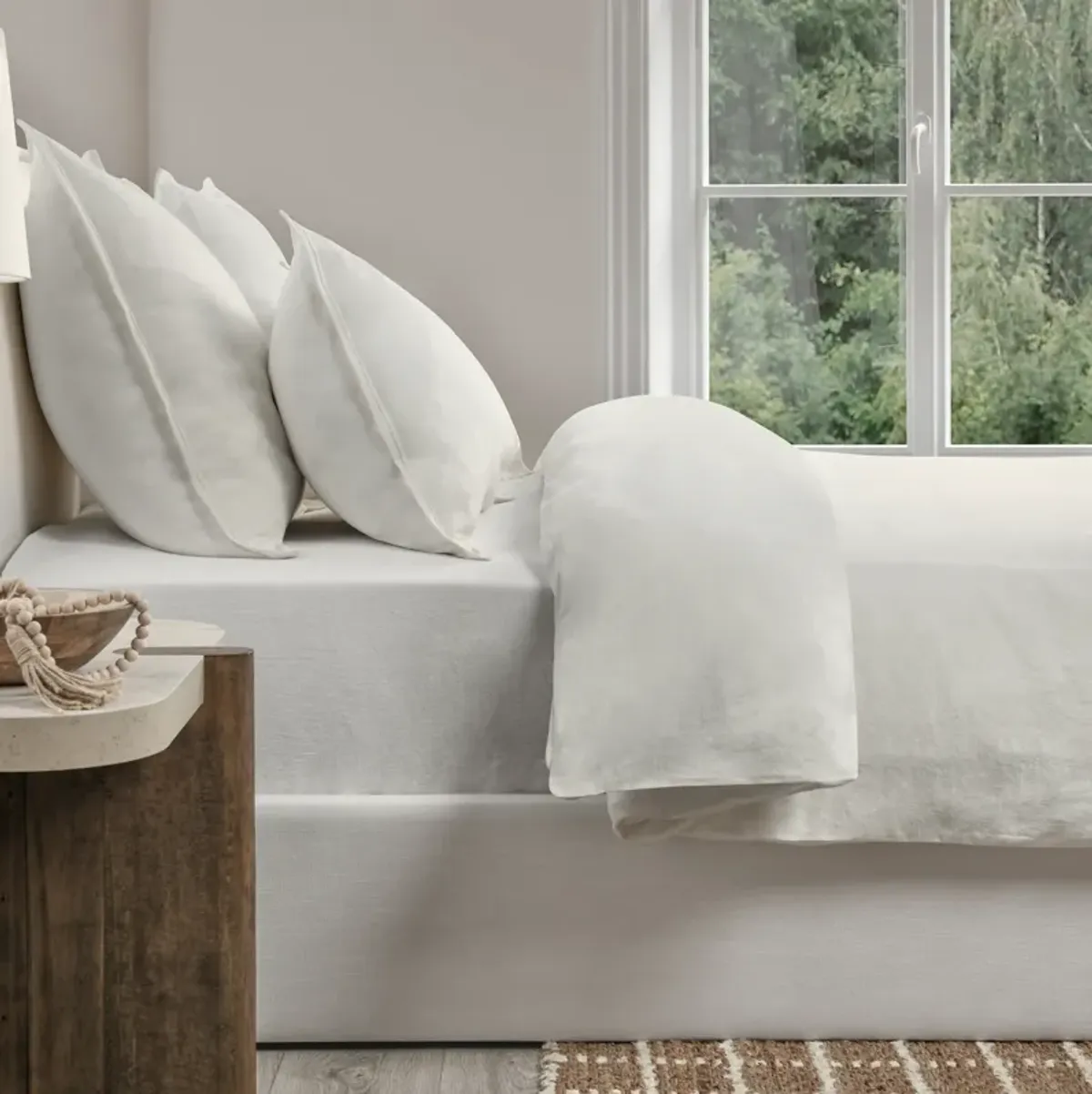 Talia Cotton Linen Blend Ivory Queen Duvet