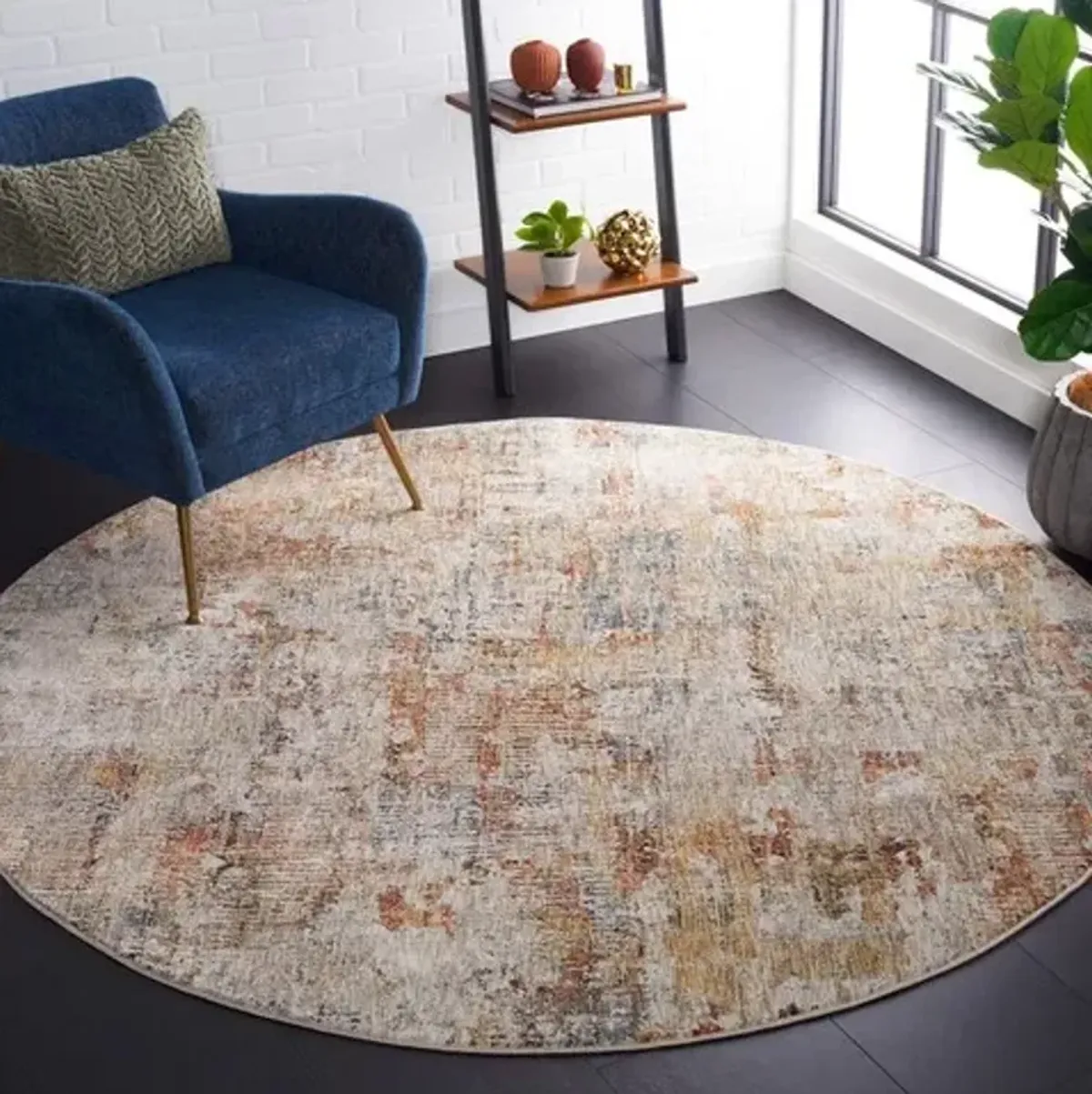 SILVERADO 102 Brown 6'-4' x 6'-4' Round Round Rug