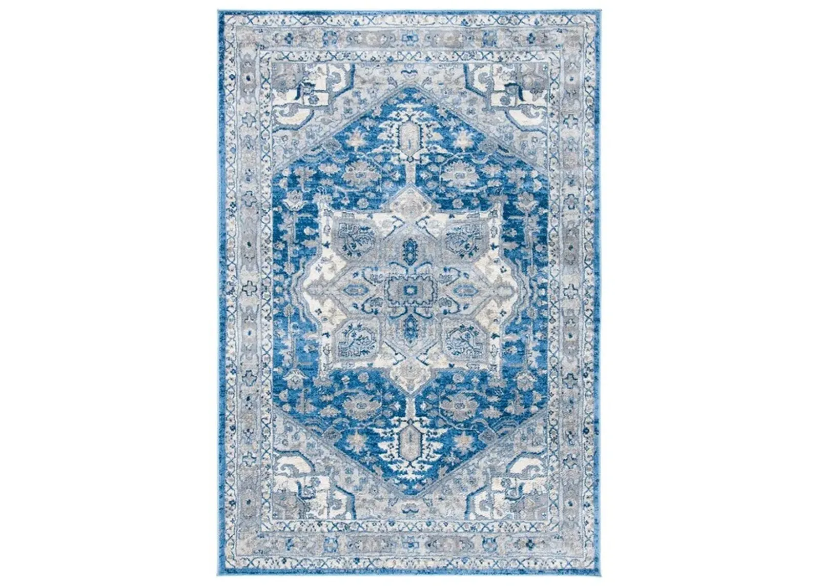 Brentwood 852 Blue / Grey 9' X 12' Large Rectangle Powerloomed Rug