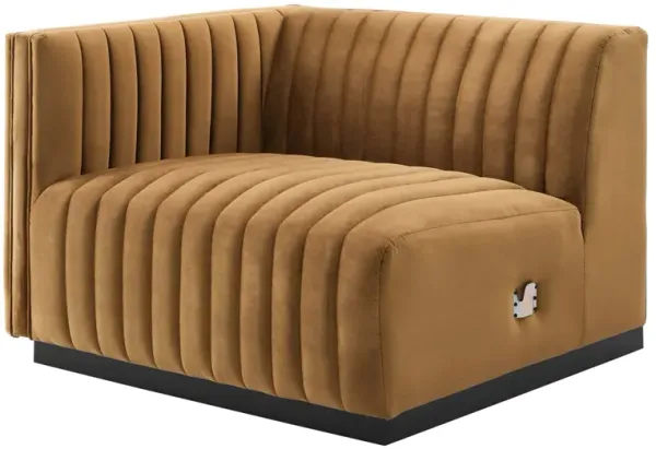 Conjure Channel Tufted Performance Velvet Left-Arm Chair
