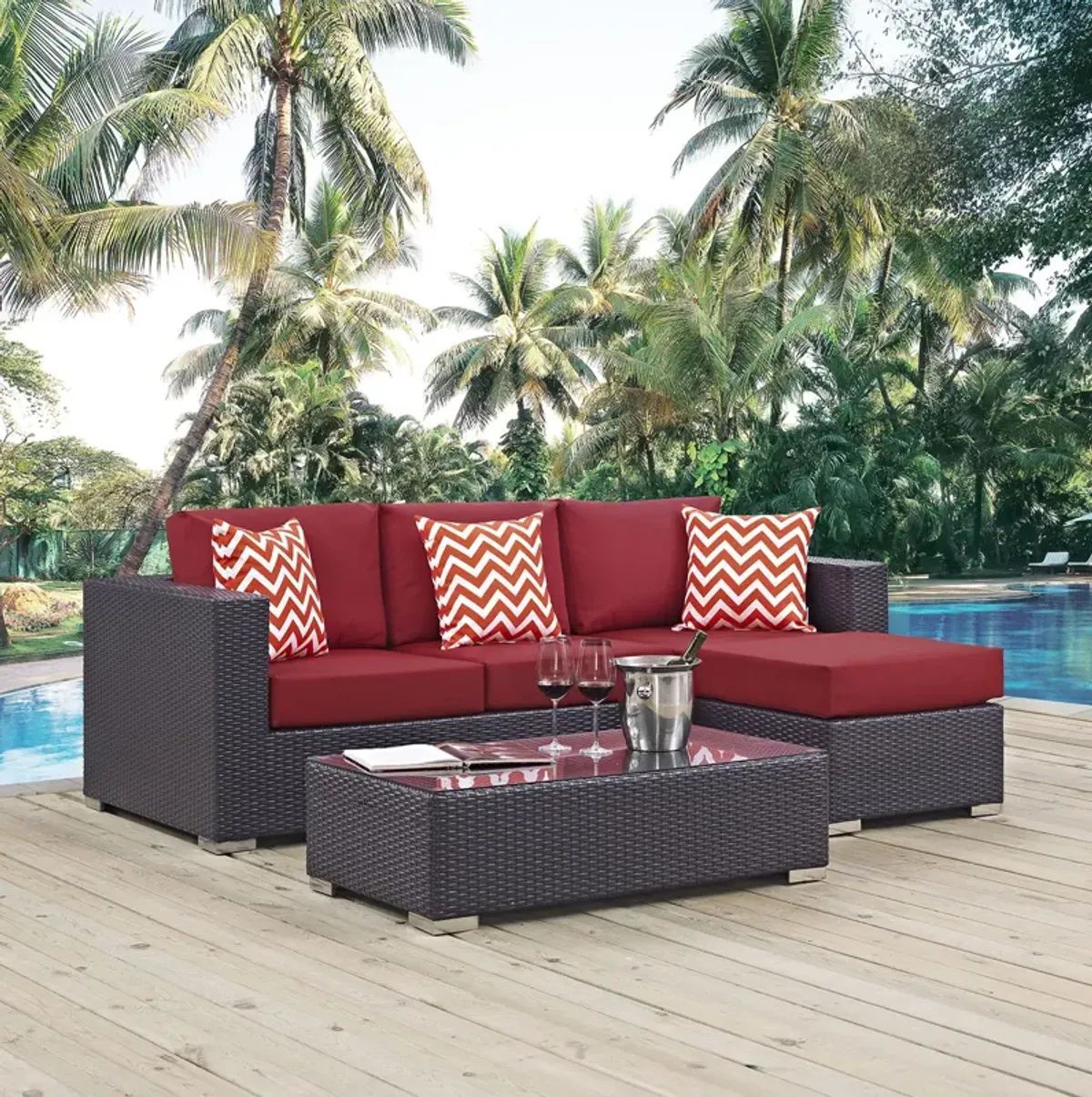 Convene 3 Piece Outdoor Patio Sofa Set