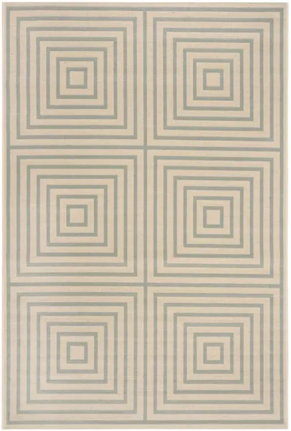 Safavieh BEACH HOUSE Collection BHS123L-4 Cream / Aqua 4' X 6'