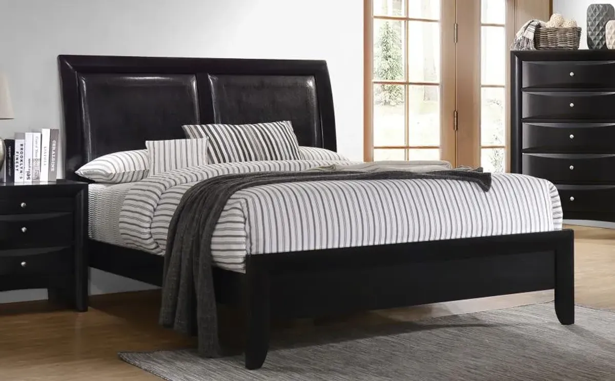 Briana Queen Upholstered Panel Bed Black