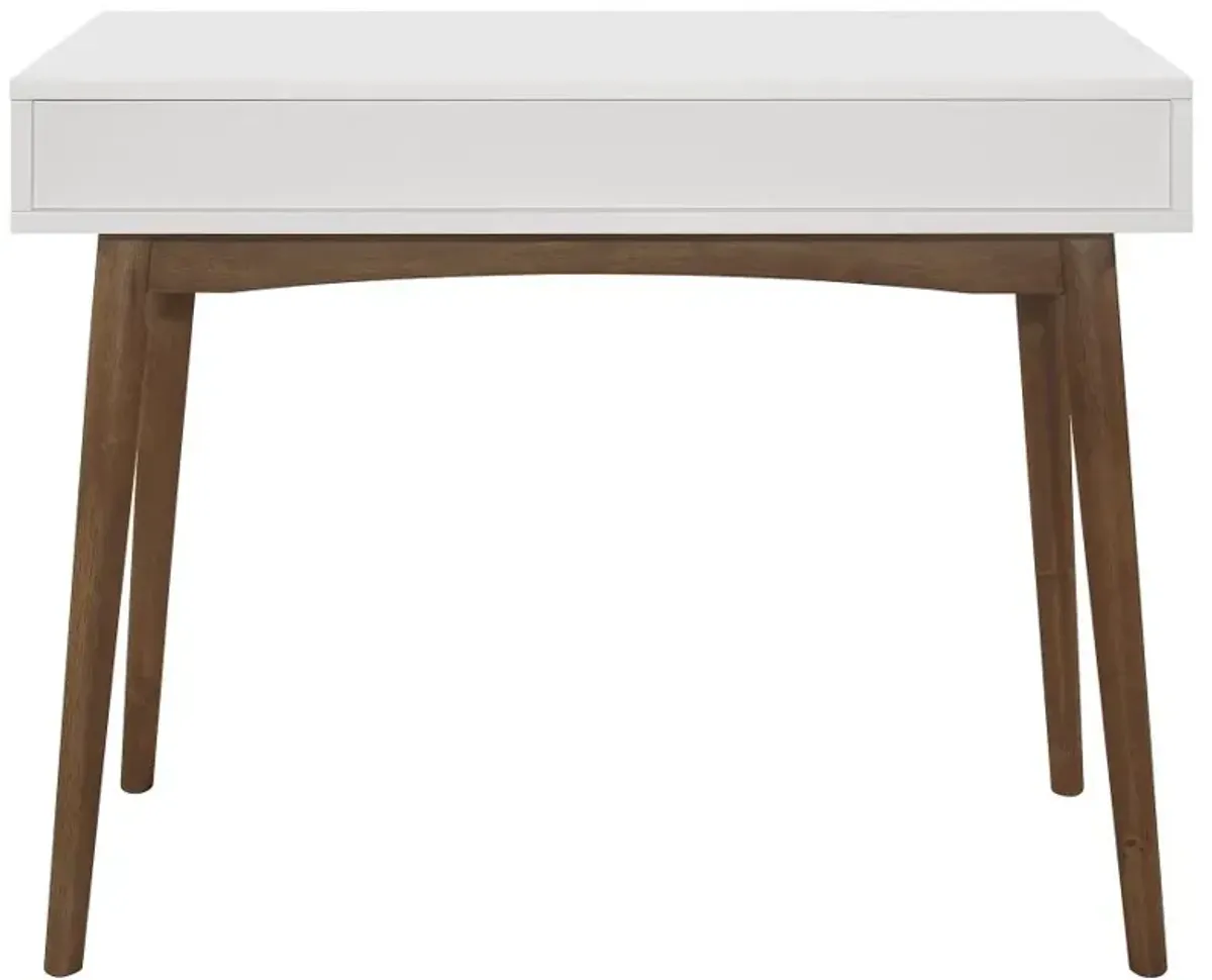 Bradenton 1-drawer Writing Desk White and Walnut