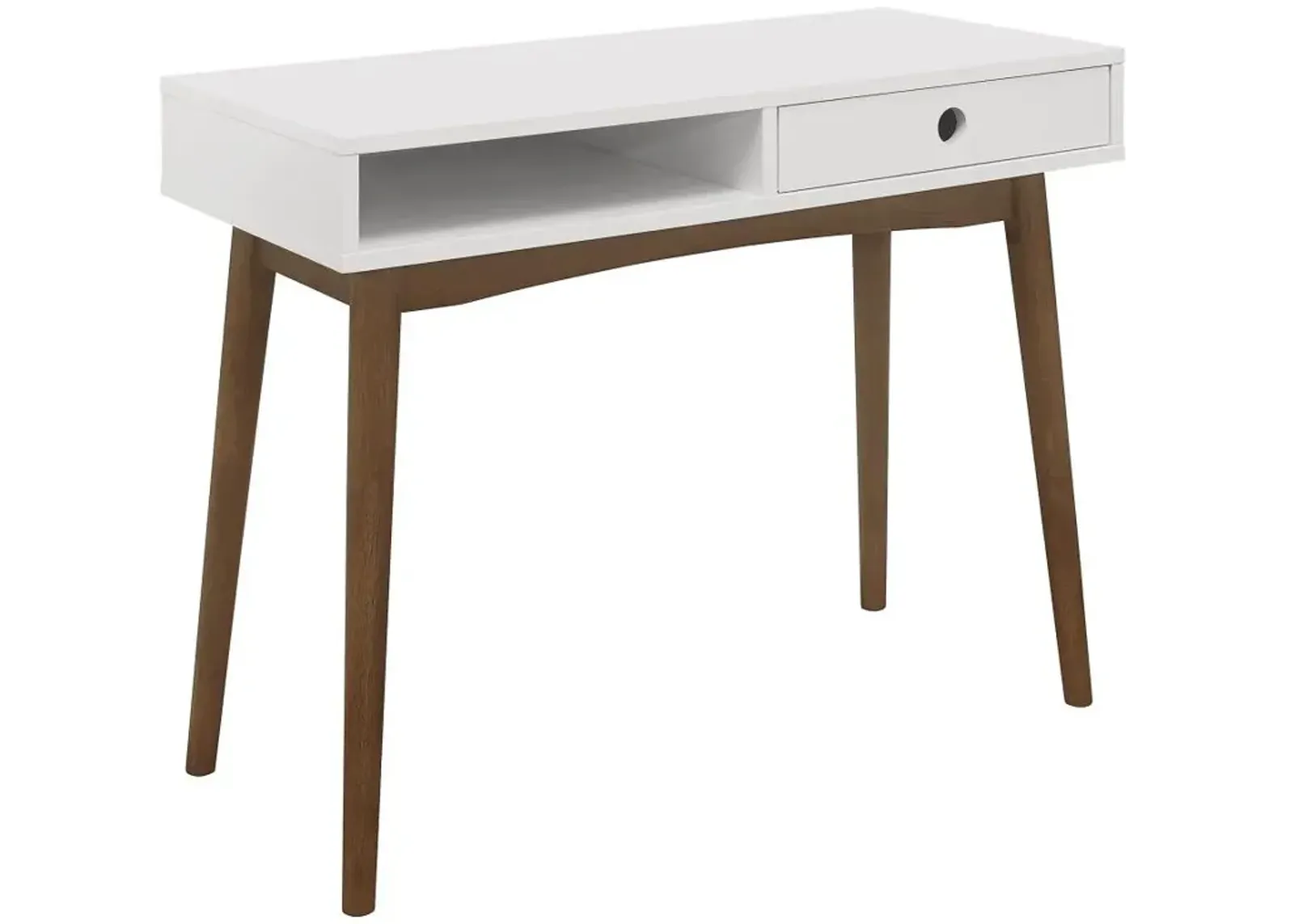 Bradenton 1-drawer Writing Desk White and Walnut