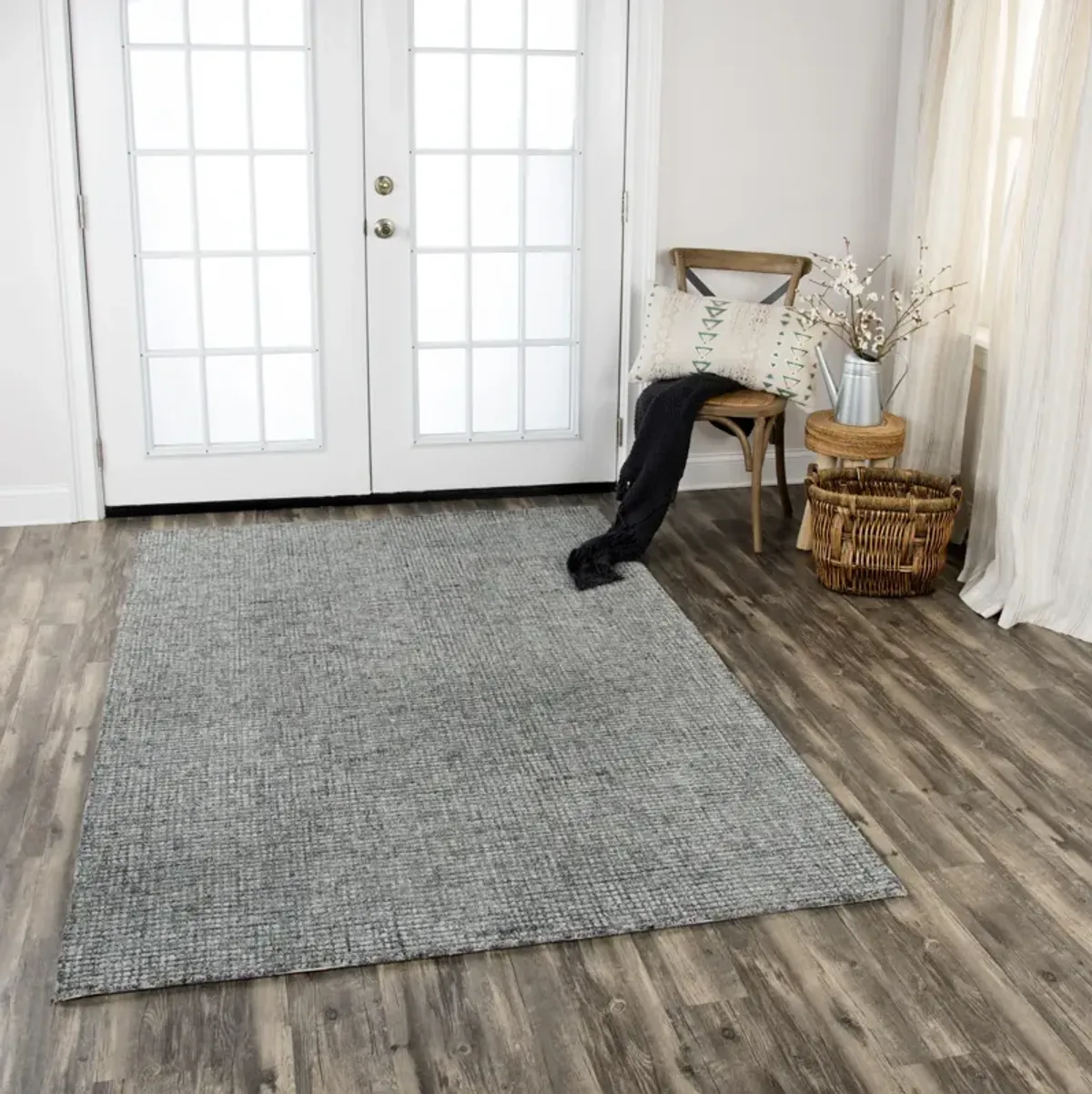 Talbot Dark Gray Tweed Wool 10' x 13' Rectangle Rug