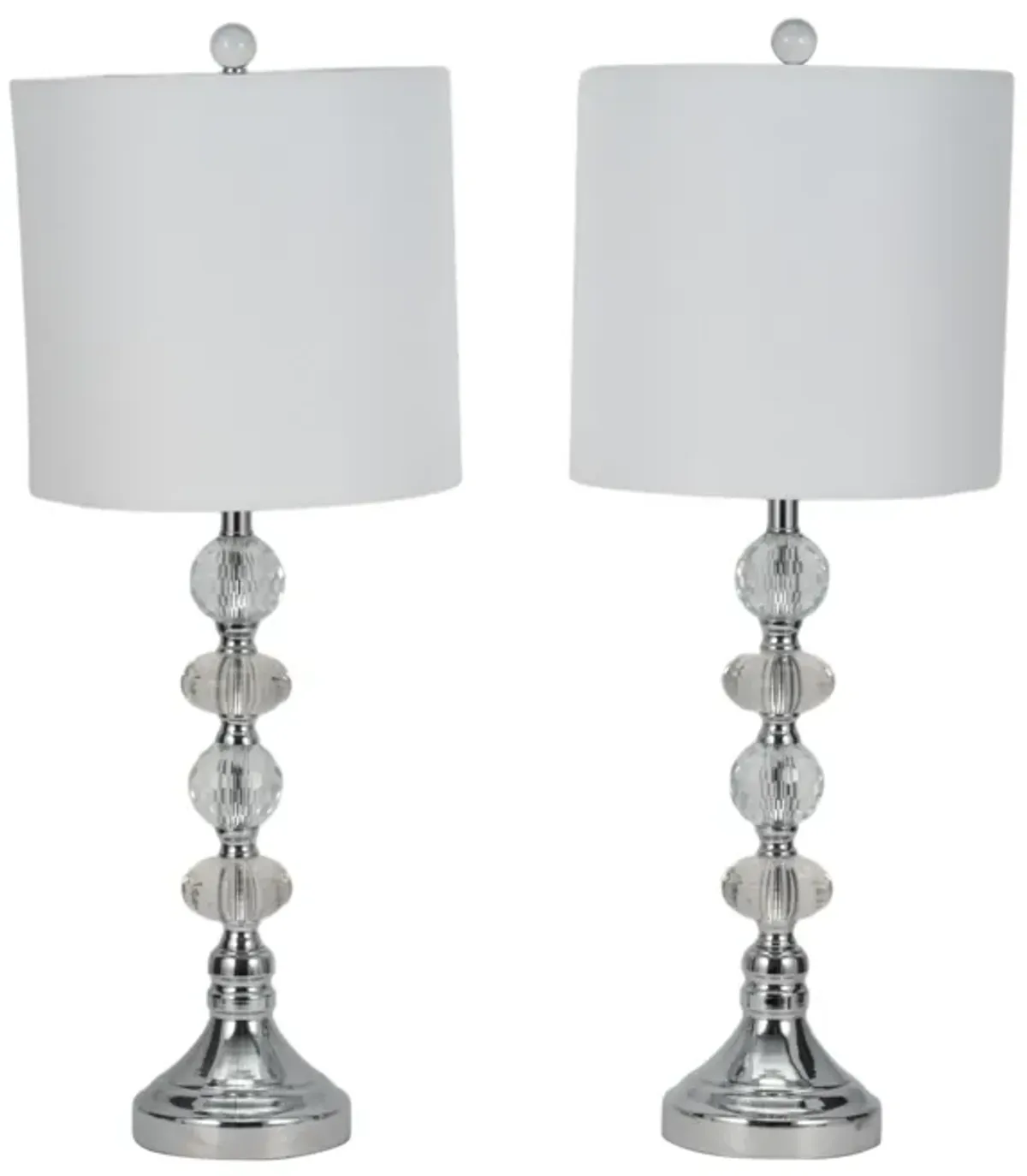 S/2 Crystal 28" Table Lamp, Silver