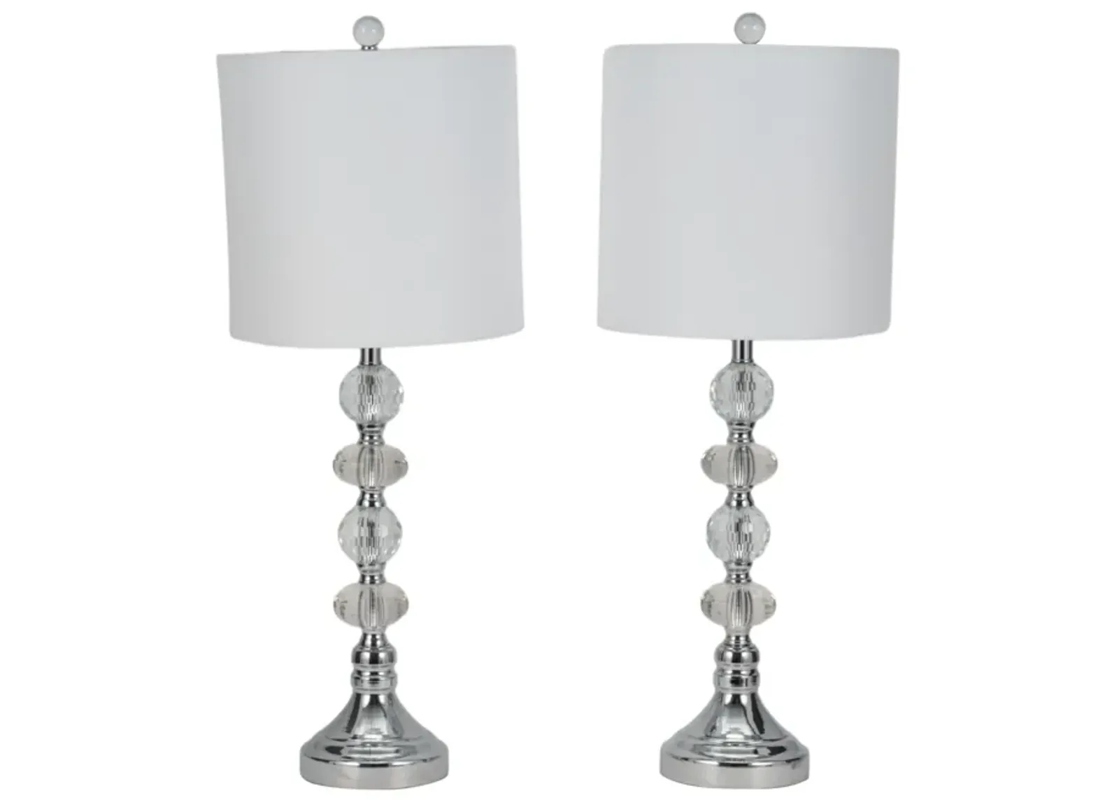 S/2 Crystal 28" Table Lamp, Silver